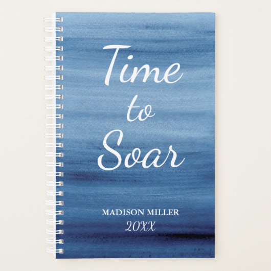 Tijd tot Abstracte blauwe Waterverf Inspiratie Planner (Voorkant)