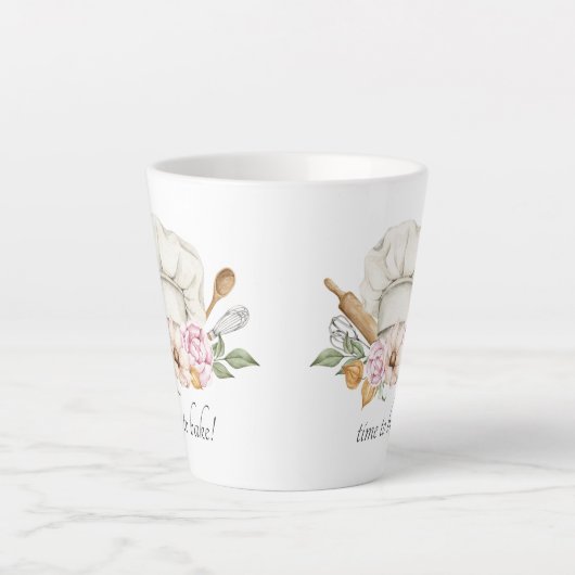 Tijd tot bake Bakers Tools Latte Mok (Voorkant)