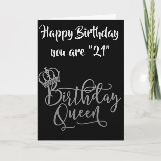 TIJD TOT CELEBRAAT **21st** BIRTHDAY QUEEN Kaart (Voorkant)