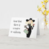 TIJD TOT *CELEBRAAT UW BIRTHDAY* MET ENKELE WIJN! KAART (Gele Bloem)