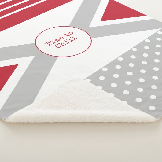 Tijd tot Chill Red en grijs Sherpa Deken (3/4)