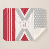 Tijd tot Chill Red en grijs Sherpa Deken (Voorkant (horizontaal))