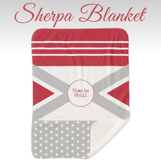 Tijd tot Chill Red en grijs Sherpa Deken
