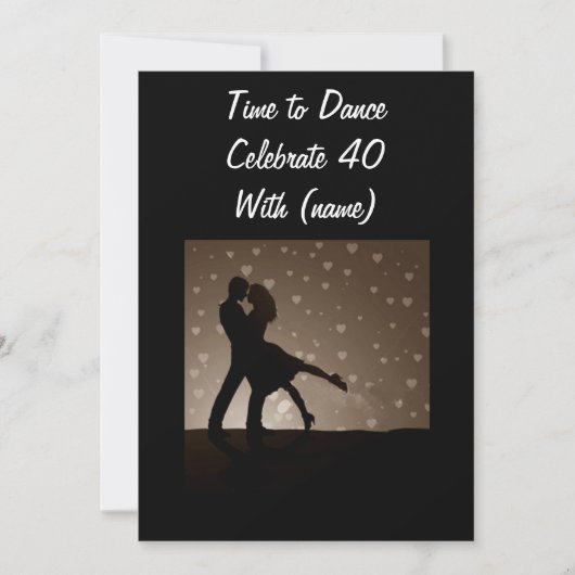 TIJD TOT DANCE-40th BIRTHDAY INVITATION Kaart (Voorkant)