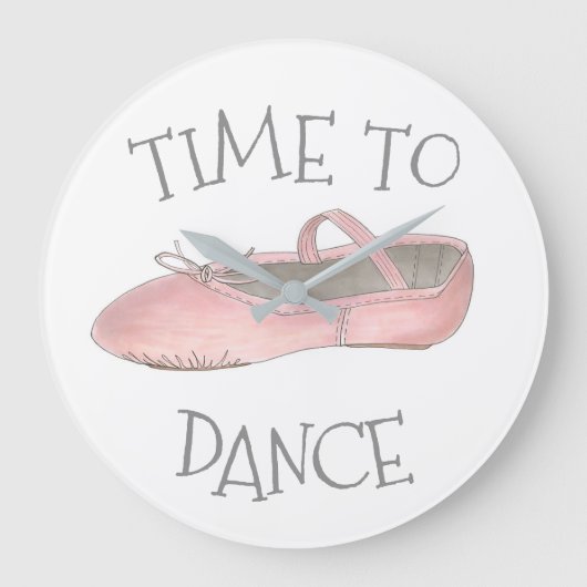 Tijd tot Dance Ballet Shoe Studio Ballerina Teache Grote Klok (Voorkant)