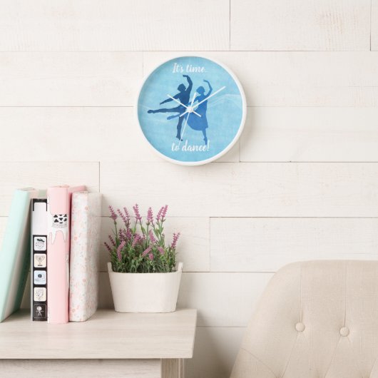 Tijd tot Dance Ballet Theme Blue Large Clock (Leeskamer)