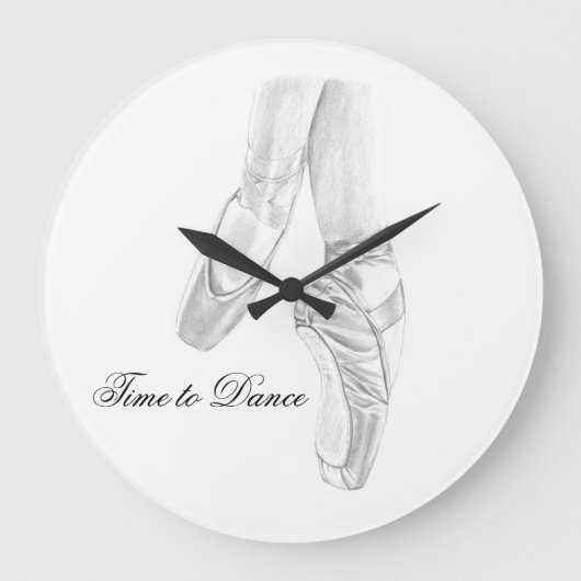 Tijd tot Dance Ballet Wall Clock Grote Klok (Voorkant)