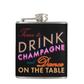 Tijd tot Drink van Champagne Bright Flask Heupfles (Voorkant)