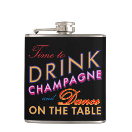 Tijd tot Drink van Champagne Bright Flask Heupfles