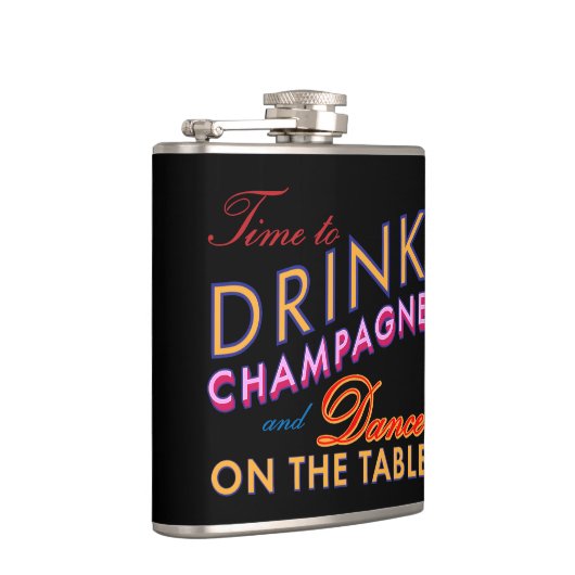 Tijd tot Drink van Champagne Bright Flask Heupfles (Rechts)