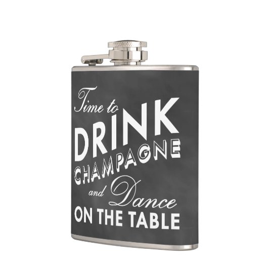 Tijd tot Drink van Champagne Chalkboard Flask Heupfles (Links)