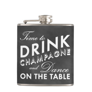 Tijd tot Drink van Champagne Chalkboard Flask Heupfles