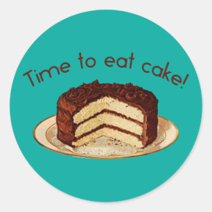 Tijd tot Eat Cake Ronde Sticker