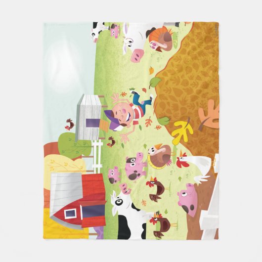 Tijd tot graaf - Farmyard Fleece Deken (Voorkant)