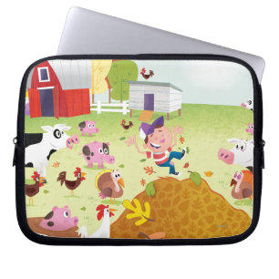 Tijd tot graaf - Farmyard Laptop Sleeve