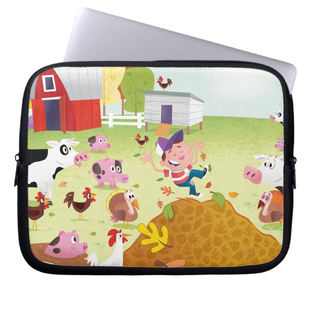 Tijd tot graaf - Farmyard Laptop Sleeve (Voorkant)