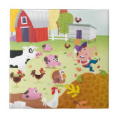 Tijd tot graaf - Farmyard Tegeltje (Voorkant)