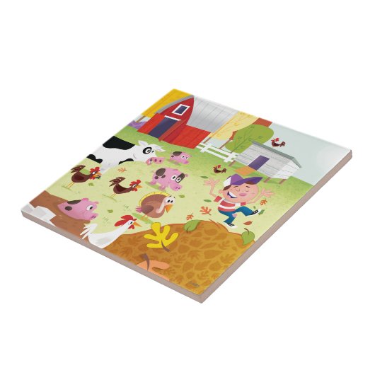 Tijd tot graaf - Farmyard Tegeltje (Zijkant)