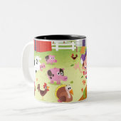 Tijd tot graaf - Farmyard Tweekleurige Koffiemok (Voorkant links)