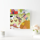 Tijd tot graaf - Farmyard Vierkante Klok (Huis)