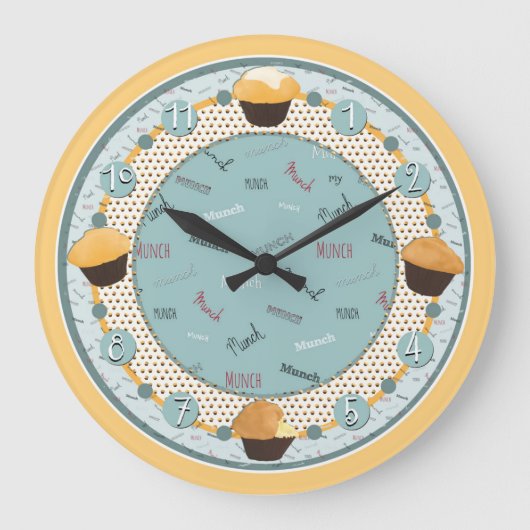 Tijd tot Munch my Muffin (Clock) Grote Klok (Voorkant)