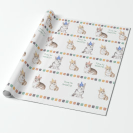  tijd tot PAWTY Corgi Cadeaupapier