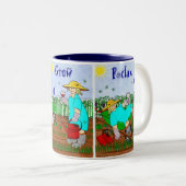 Tijd tot Plant, groei, relaxen - Miss Ruthie Tweekleurige Koffiemok (Voorkant rechts)