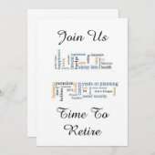 "TIJD TOT RETIRE" RETIREMENT PARTY CELEBRATION KAART (Voorkant / Achterkant)