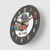 Tijd tot skateboard Wall Clock Concrete Pattern Ronde Klok (Hoek)