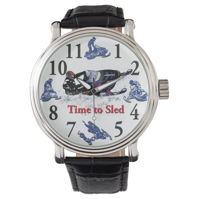 Tijd tot Snowmobile Horloge (Voorkant)