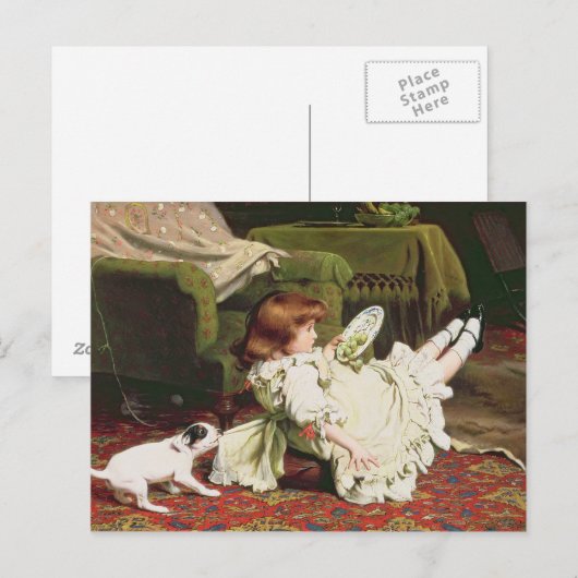 Tijd tot spel, 1886 briefkaart (Voorkant / Achterkant)