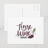 Tijd tot wijn neer briefkaart (Voorkant / Achterkant)