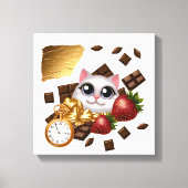 Tijd, traktaties en whiskers canvas afdruk (Voorkant)