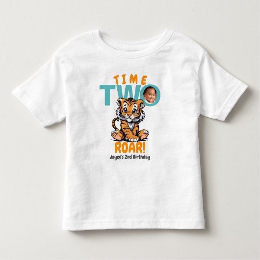 Tijd twee brullen! Schattigee Oranje Tijger 2e Ver Kinder Shirts (Voorkant)