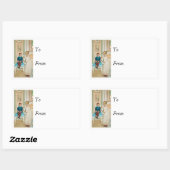 Tijd uit in de hoek rechthoekige sticker (Vel)