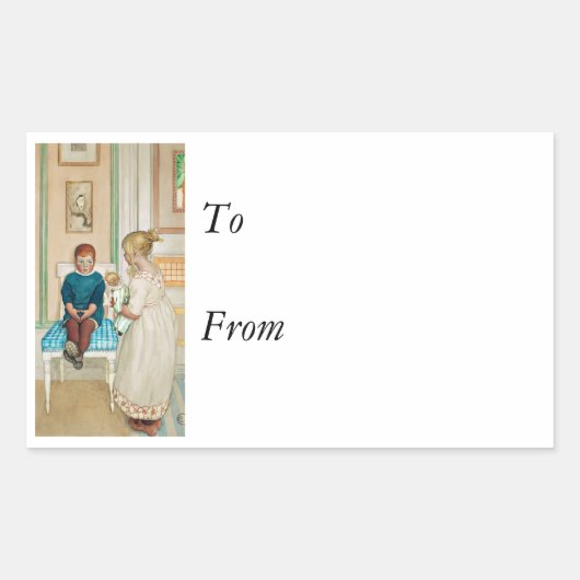 Tijd uit in de hoek rechthoekige sticker (Voorkant)