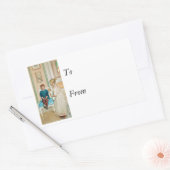 Tijd uit in de hoek rechthoekige sticker (Envelop)