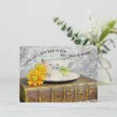 Tijd uit Vacation Koffie en een Goed Boek om te le Kaart (Staand voorkant)