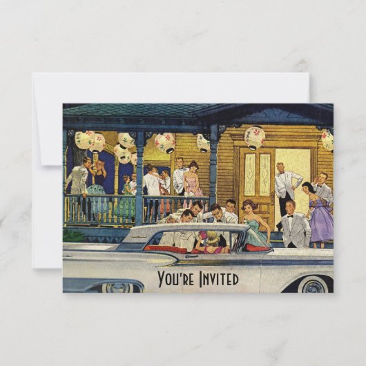 Tijd V2 van de Retro Partij Kaart (Voorkant)