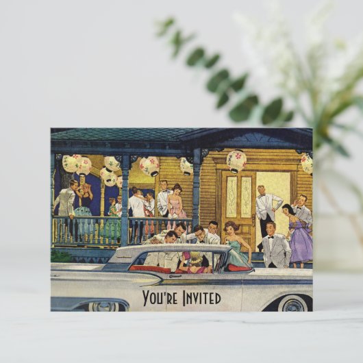 Tijd V2 van de Retro Partij Kaart (Staand voorkant)