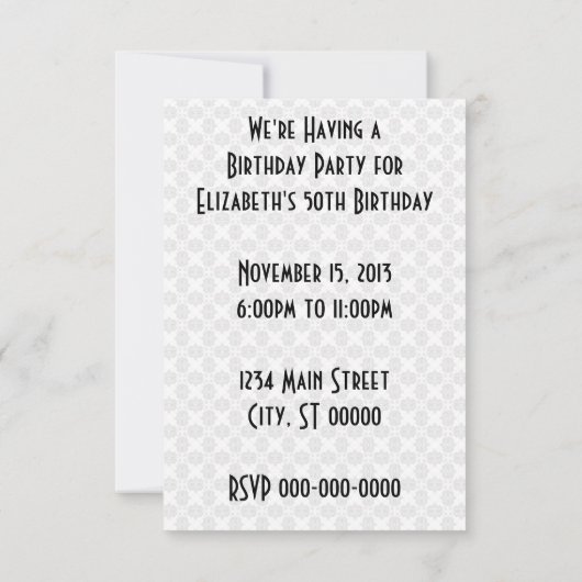 Tijd V2 van de Retro Partij Kaart (Achterkant)