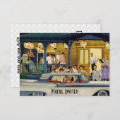 Tijd V2 van de Retro Partij Kaart (Voorkant / Achterkant)