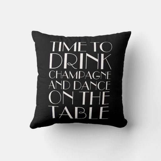 Tijd van 1920 om Champagne Black en White Pillow t Kussen (Achterkant)