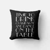 Tijd van 1920 om Champagne Black en White Pillow t Kussen (Voorkant)