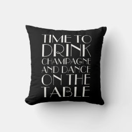 Tijd van 1920 om Champagne Black en White Pillow t Kussen
