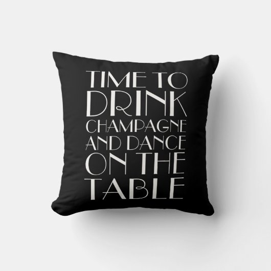 Tijd van 1920 om Champagne Black en White Pillow t Kussen (Voorkant)
