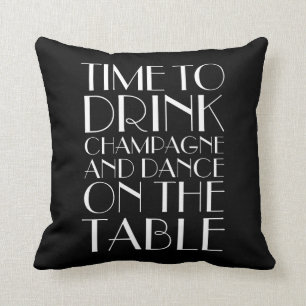 Tijd van 1920 om Champagne Black en White Pillow t Kussen