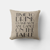 Tijd van 1920 om Champagne Burlap Pillow te Drinke Kussen (Voorkant)