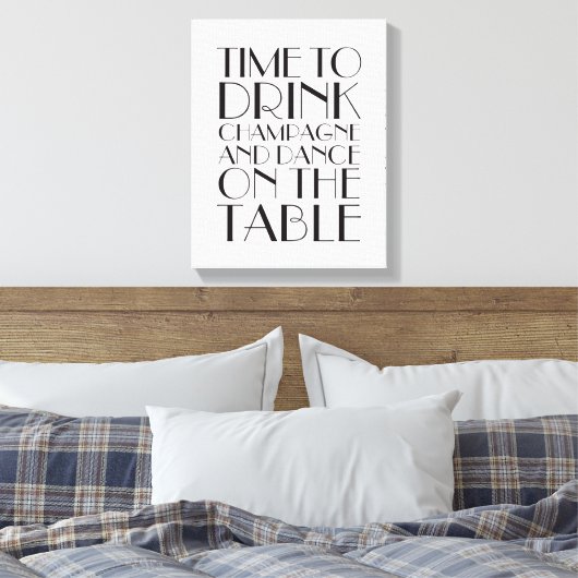 Tijd van 1920 om Champagne Canvas wit te Drinken (Insitu (Slaapkamer))