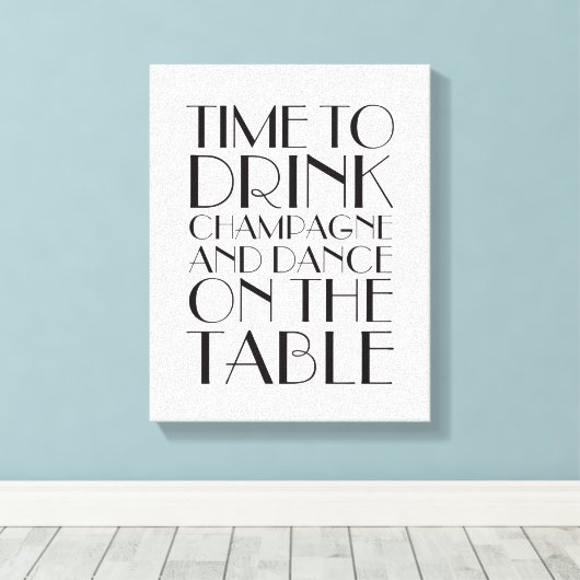 Tijd van 1920 om Champagne Canvas wit te Drinken (Insitu (Houten vloer))